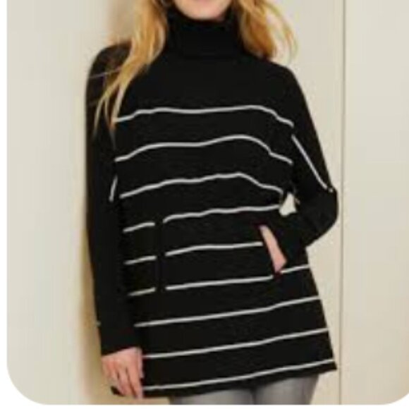 Garnet Hill Oversized Turtleneck Sweater in wool and cashmere - Picture 1 of 9